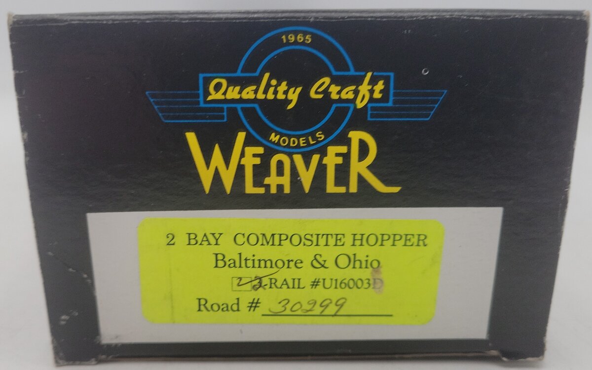 Weaver O Scale Baltimore & Ohio Hopper Car #30299 (2-Rail) EX/Box