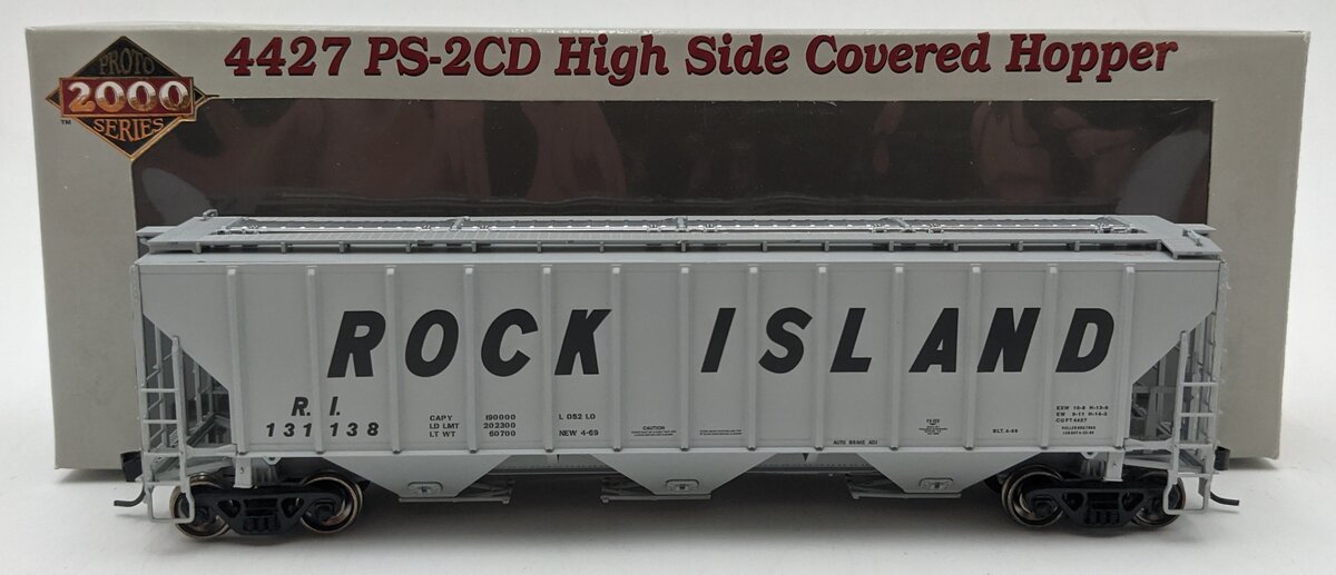 Proto 2000 23786 HO Scale High Side Covered Hopper Rock Island #131138 NIB