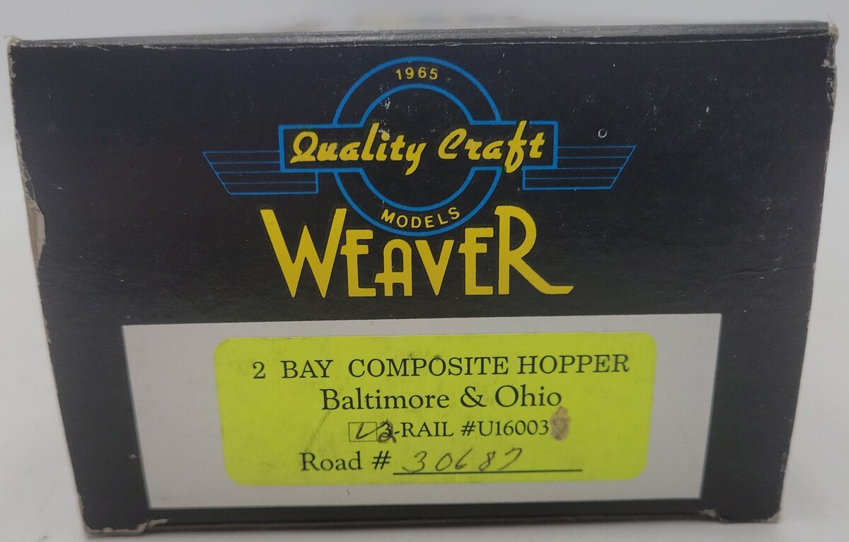 Weaver O Scale Baltimore & Ohio Hopper Car #30687 (2-Rail) EX/Box