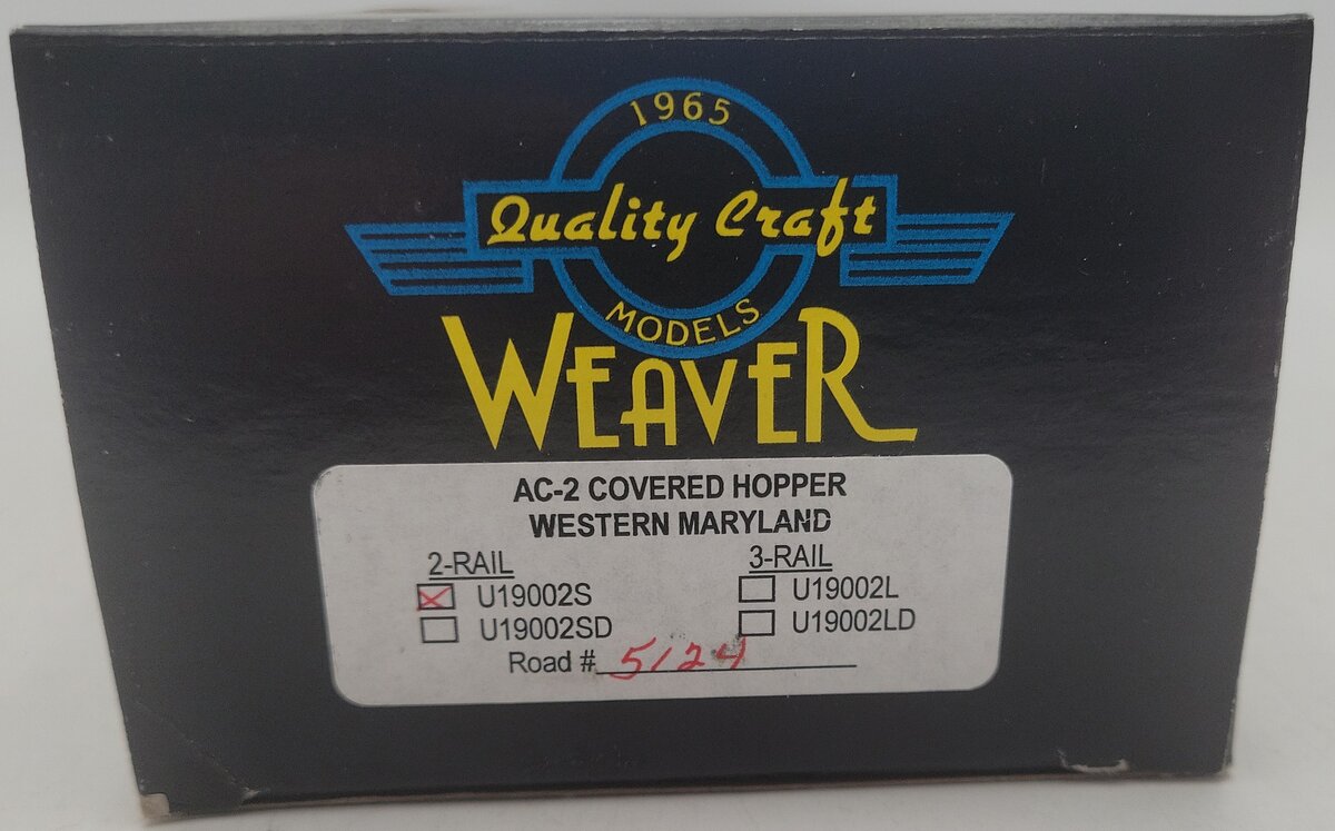 Weaver U19002S O Scale Western Maryland AC-2 Covered Hopper #5124 (2-Rail) EX/Box