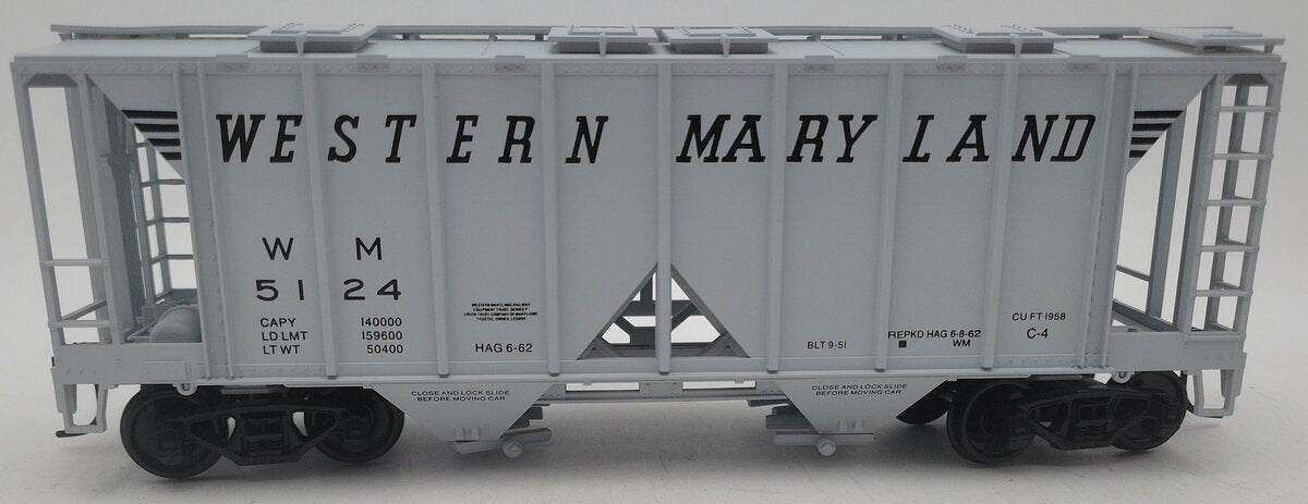 Weaver U19002S O Scale Western Maryland AC-2 Covered Hopper #5124 (2-Rail) EX/Box