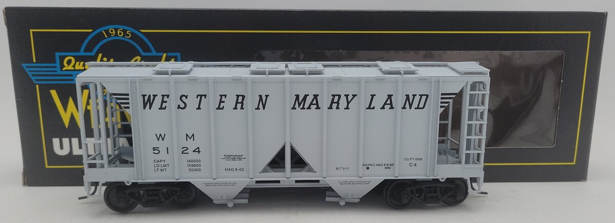 Weaver U19002S O Scale Western Maryland AC-2 Covered Hopper #5124 (2-Rail) EX/Box