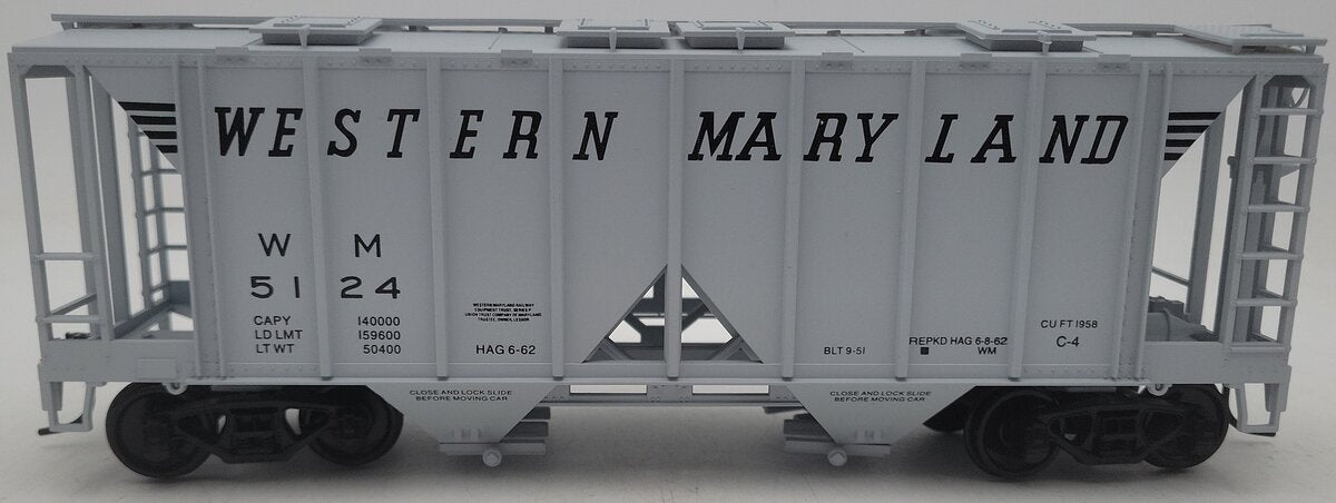 Weaver U19002S O Scale Western Maryland AC-2 Covered Hopper #5124 (2-Rail) EX/Box