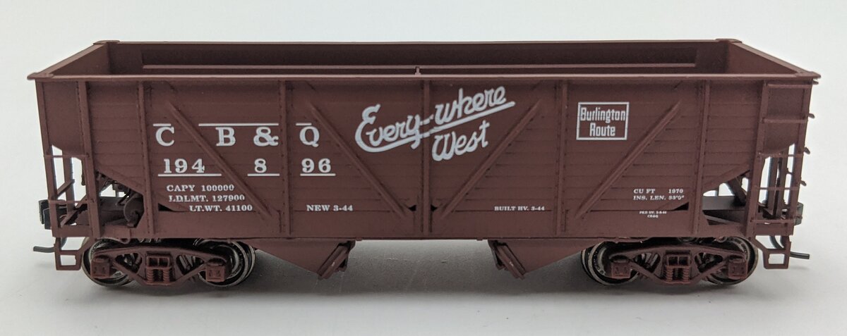 Proto 2000 23845 HO Scale CB&Q 50 Ton War Hopper #194896 LN/Box