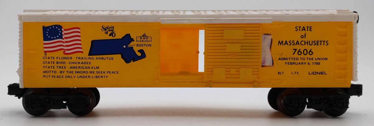 Lionel 6-7606 O Gauge State of Massachusetts Boxcar #7606 EX