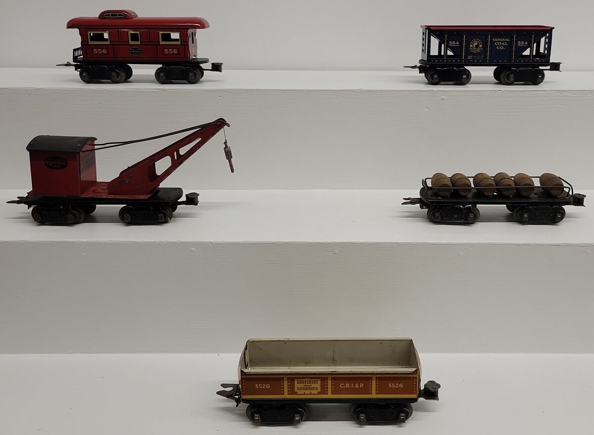 Marx O Gauge Vintage Freight Cars; 552G, 554, 556 [5] VG