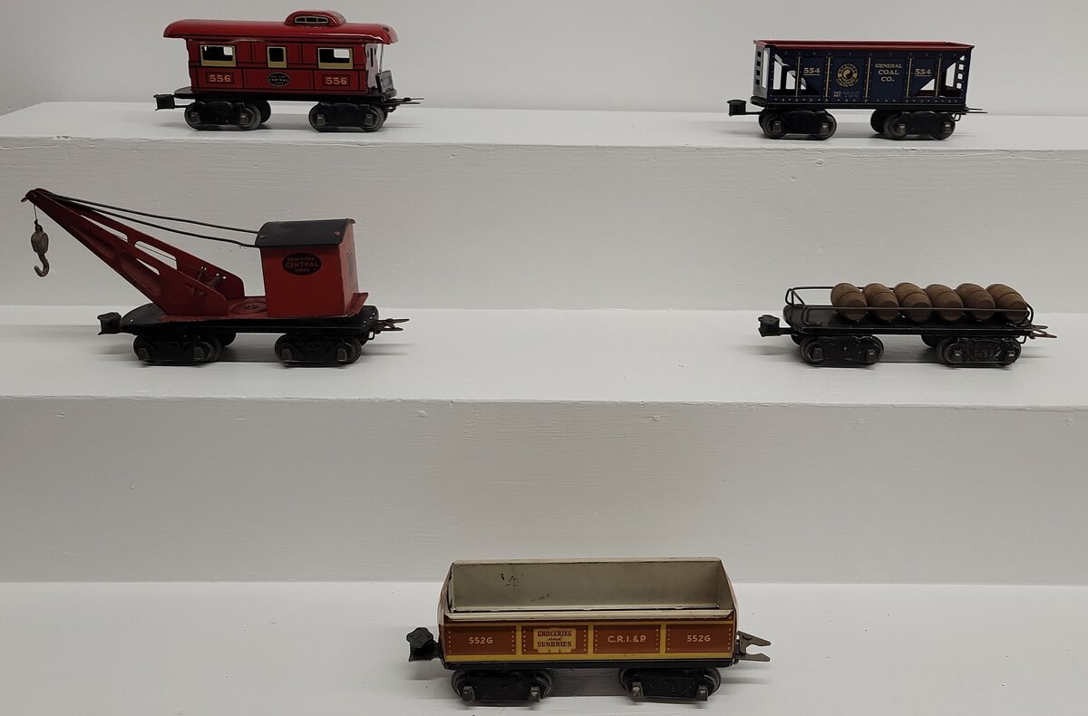 Marx O Gauge Vintage Freight Cars; 552G, 554, 556 [5] VG