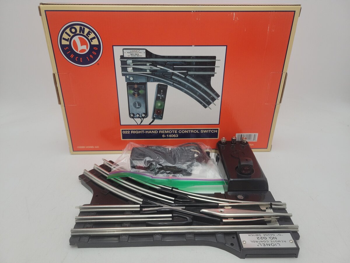 Lionel 6-14063 O 31" Remote-Control 022 Right Hand Switch Turnout EX/Box