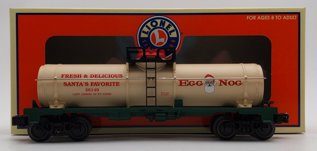 Lionel 6-26149 O Gauge Egg Nog Single Dome Tank Car EX/Box