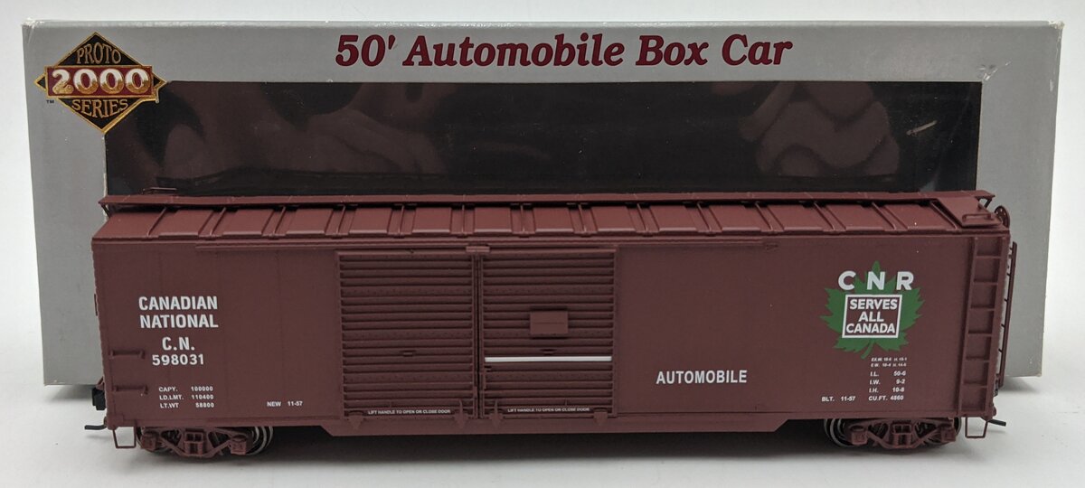 Proto 2000 888917 HO Scale Canadian National 50' Automobile Boxcar #598031 LN/Box