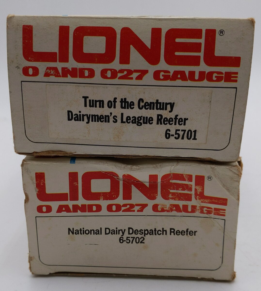 Lionel O Gauge Assorted Reefer Cars- 6-5701 6-5702 [2] LN/Box