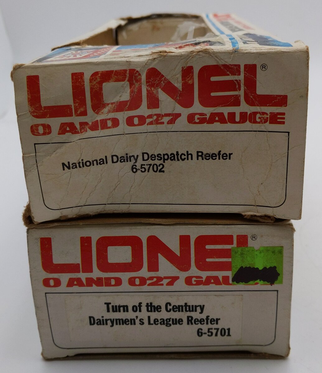Lionel O Gauge Assorted Reefer Cars- 6-5701 6-5702 [2] LN/Box