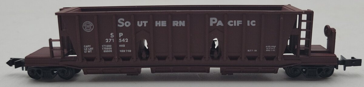 Con-Cor 0001-176103-1 N Scale Southern Pacific 3-Bay Longitudinal Hopper #271542 LN/Box