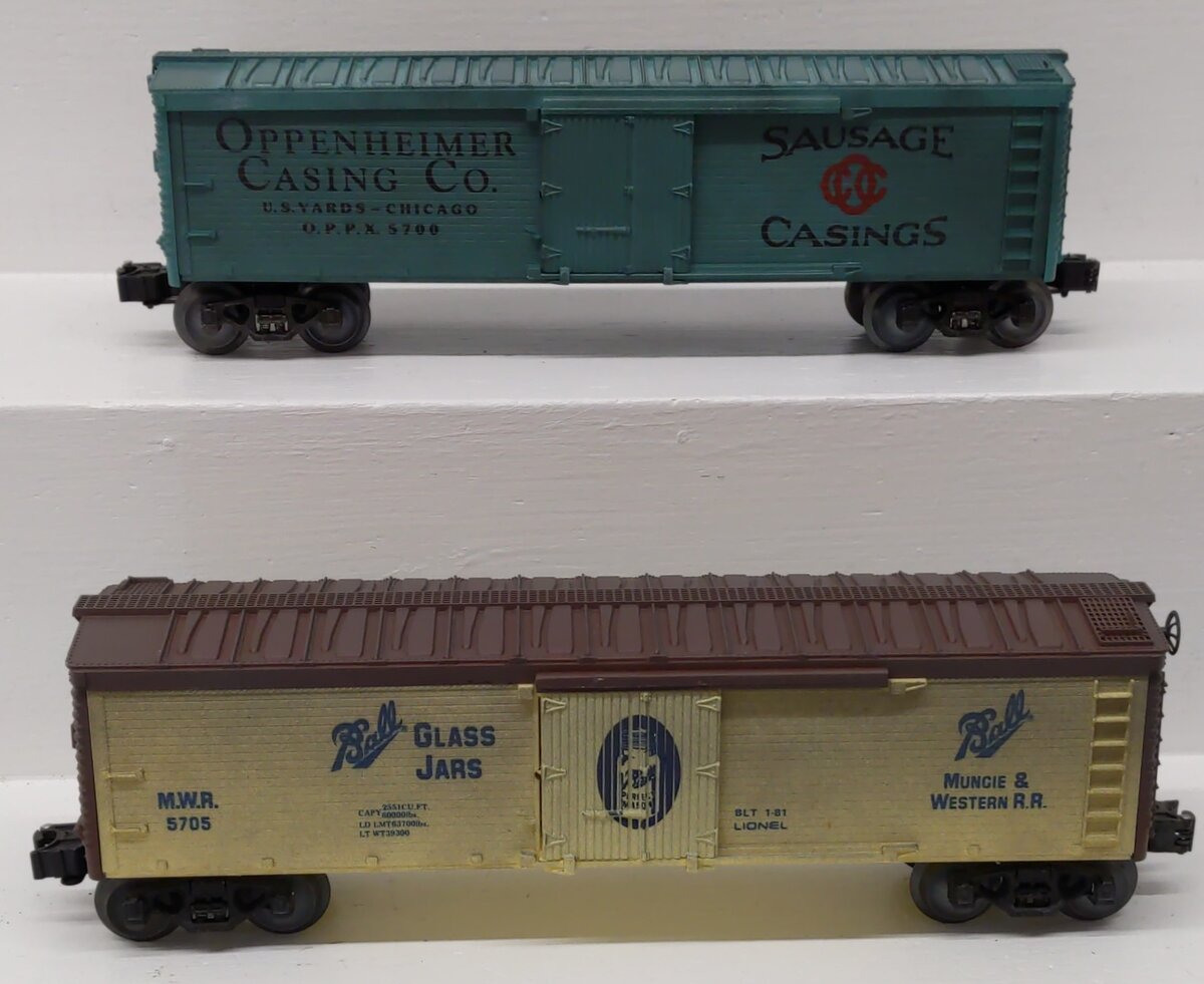 Lionel O Gauge Assorted Reefer Cars- 6-5700 6-5705 [2] LN/Box