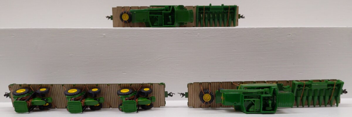 HO Scale Assorted Burlington Northern Flatcars w/ Diecast Loads [3] EX