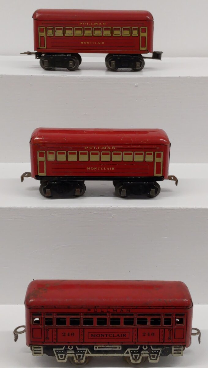 Marx O Gauge Tin Lithographed Montclair Passenger Cars; 246 [3] VG