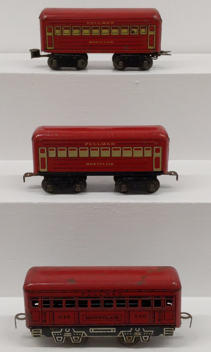Marx O Gauge Tin Lithographed Montclair Passenger Cars; 246 [3] VG