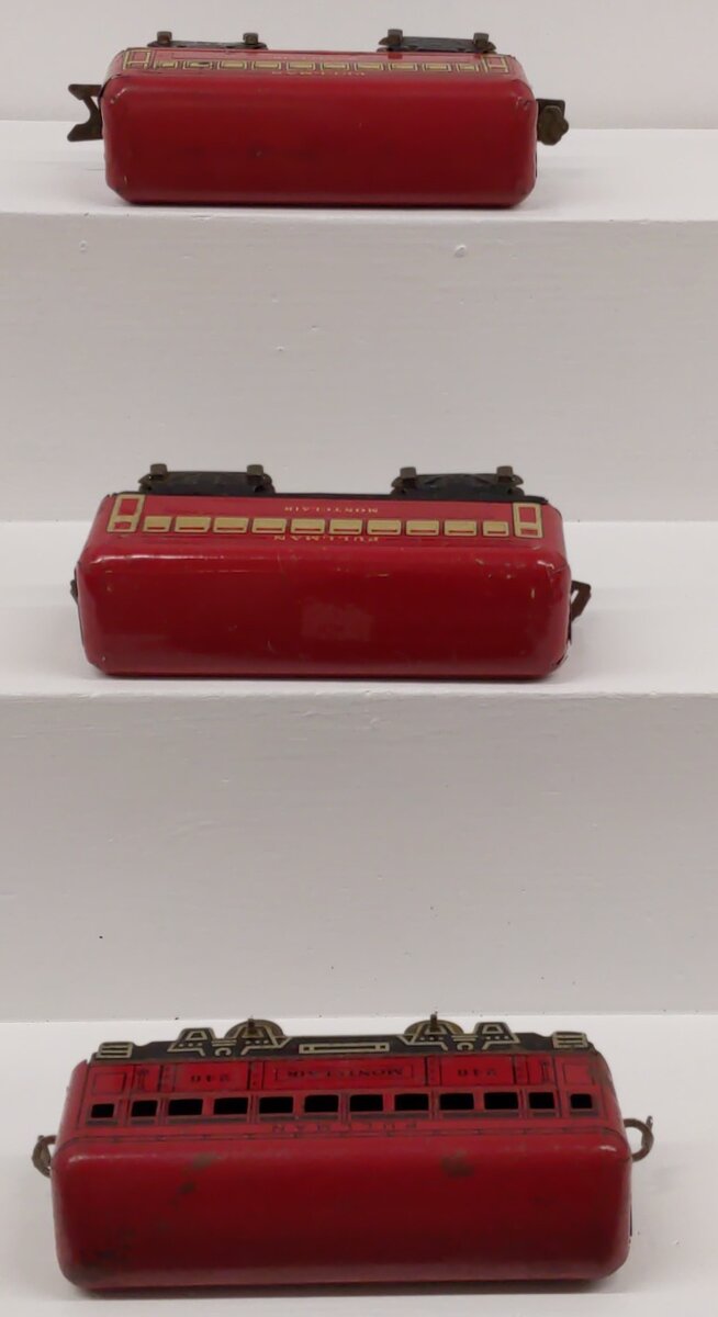 Marx O Gauge Tin Lithographed Montclair Passenger Cars; 246 [3] VG