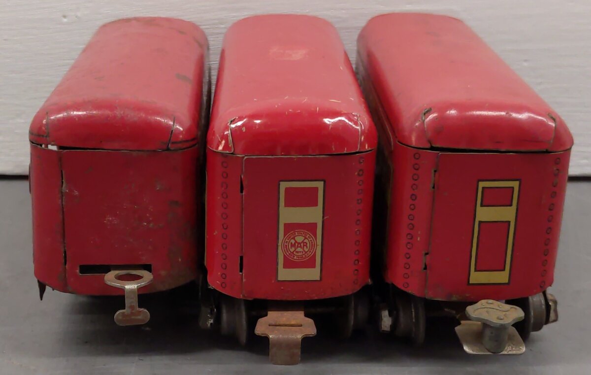 Marx O Gauge Tin Lithographed Montclair Passenger Cars; 246 [3] VG