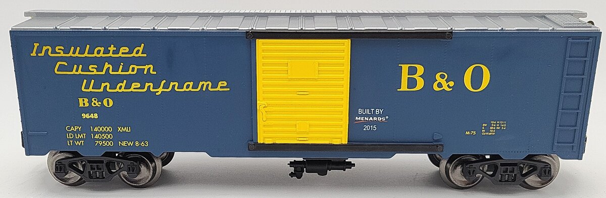 Menards 279-2654 O Baltimore & Ohio Boxcar Insulated Cushion Underframe LN/Box