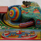 Vintage Tin Windup Children Station Train Toy VG