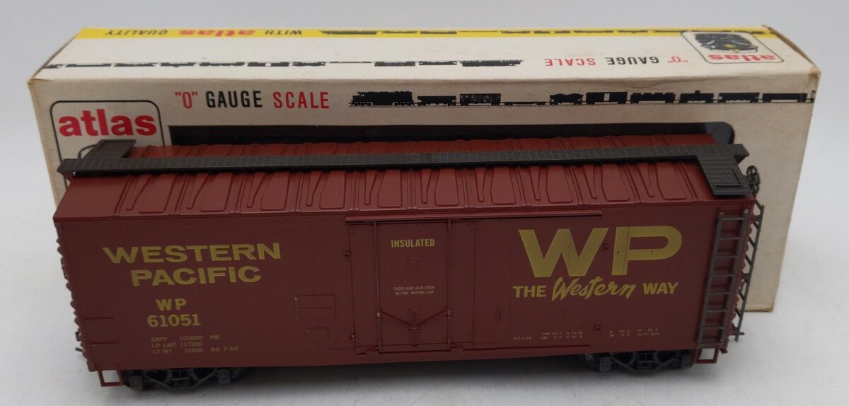 Atlas 6241 O Western Pacific Plugdoor Reefer Car #61051 (2-Rail) VG/Box