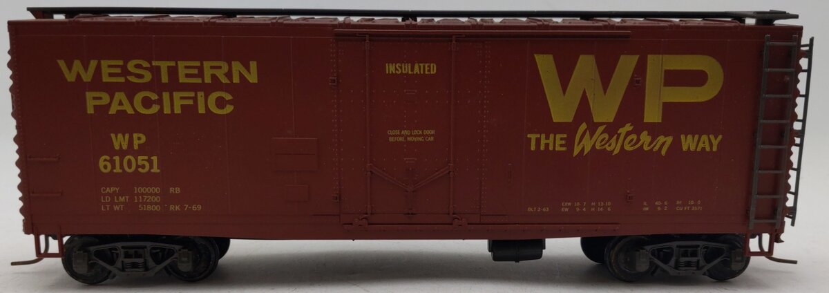 Atlas 6241 O Western Pacific Plugdoor Reefer Car #61051 (2-Rail) VG/Box