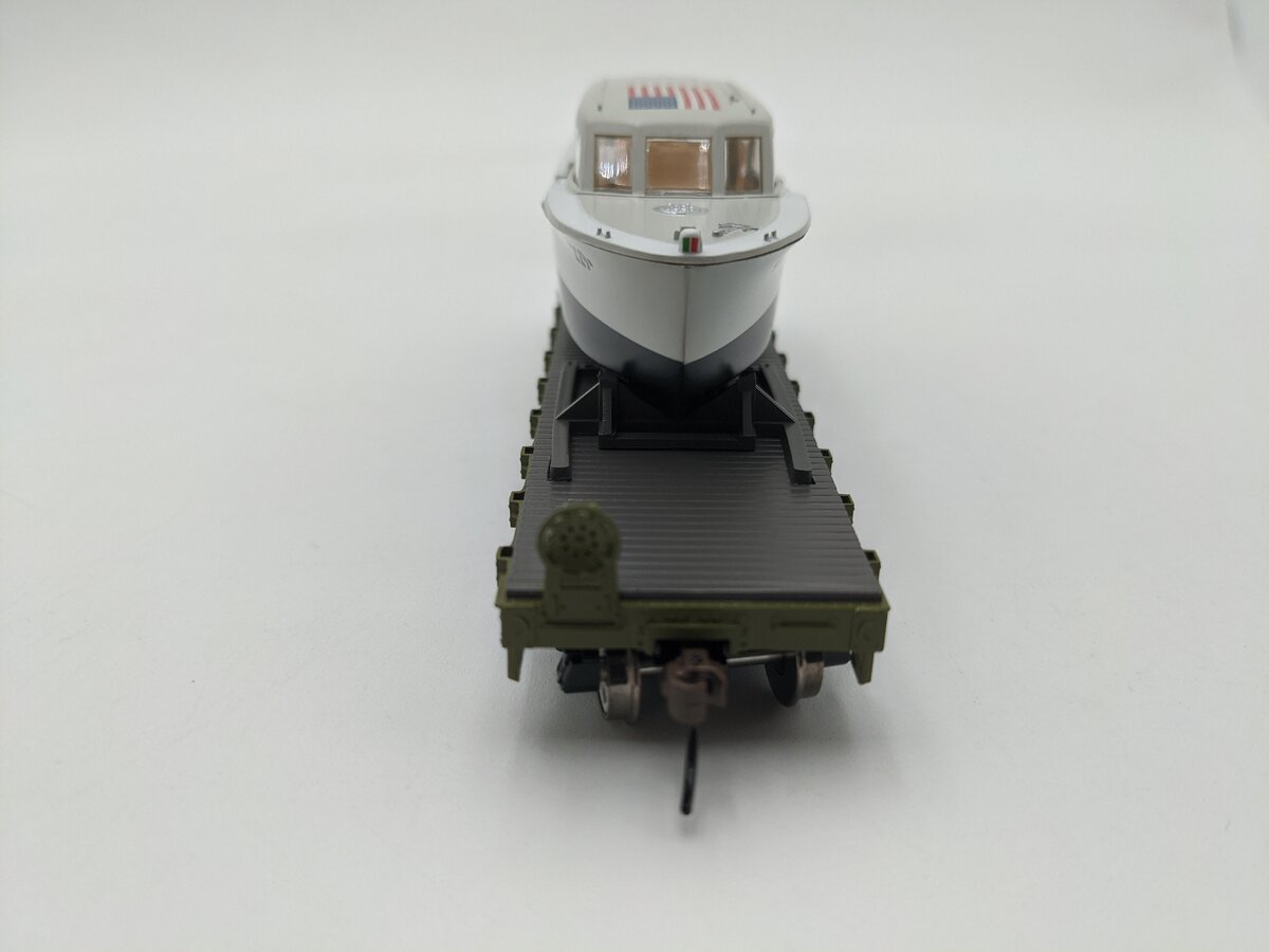 Athearn RND2300 HO Scale DODX 40' Flat Car With Boat LN/Box