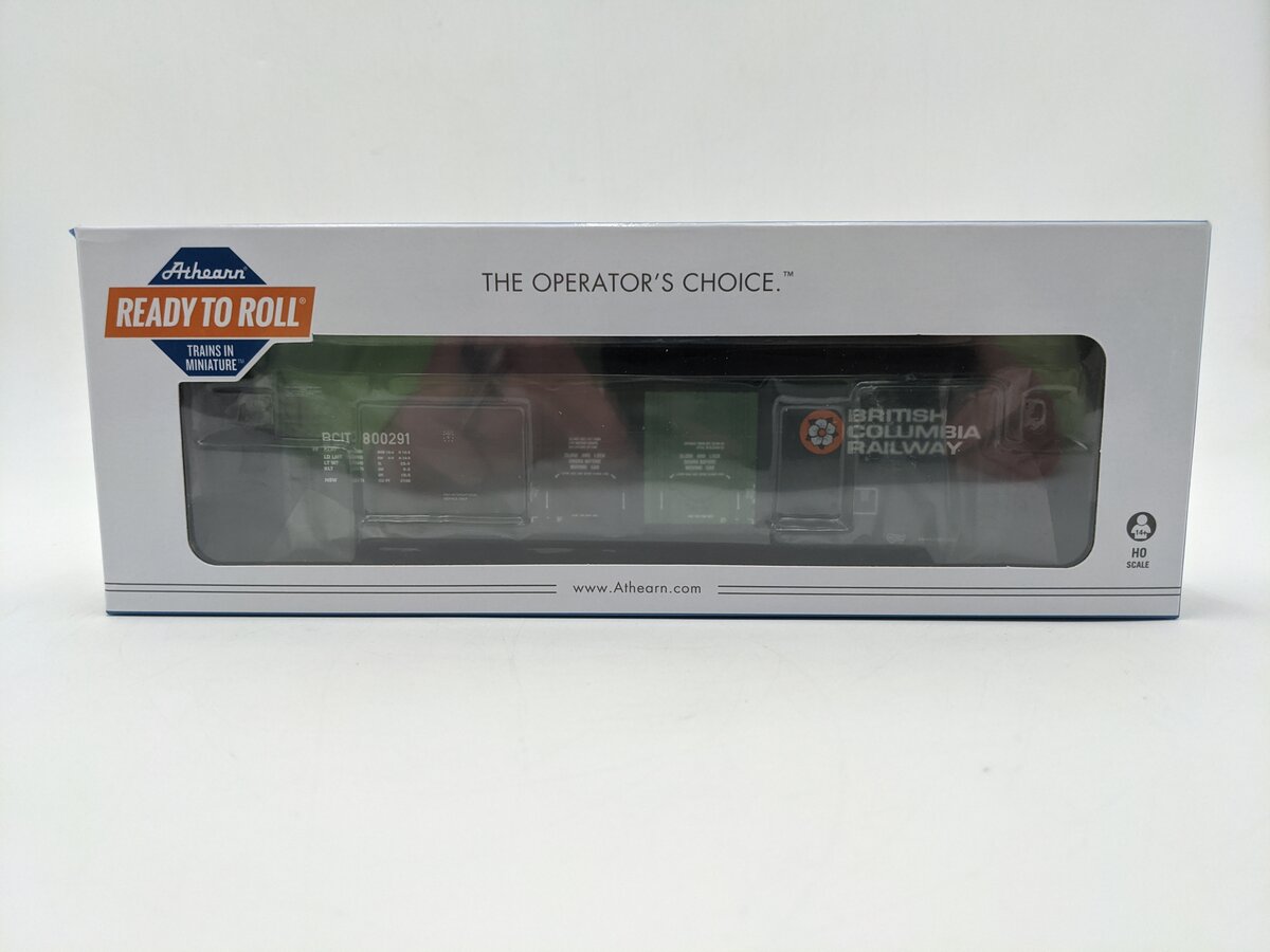 Athearn 67706 HO British Columbia Railway RTR 50' Evans DD Plug Boxcar #800291 NIB