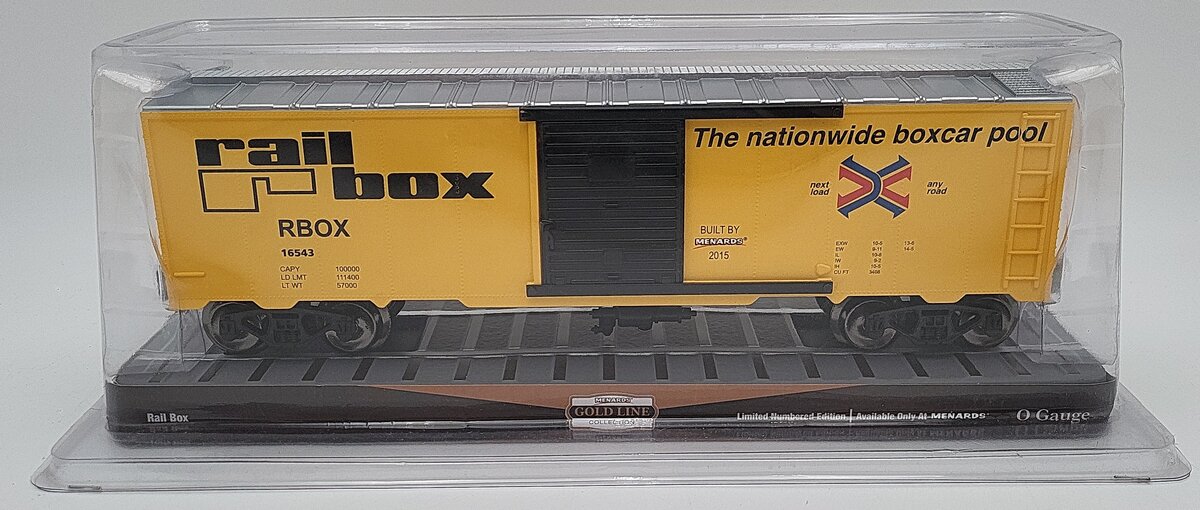 Menards 279-2654 O Rail Box Boxcar #16543 LN/Box