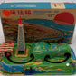 Red China Vintage Tin Communications Windup Train Toy VG/Box