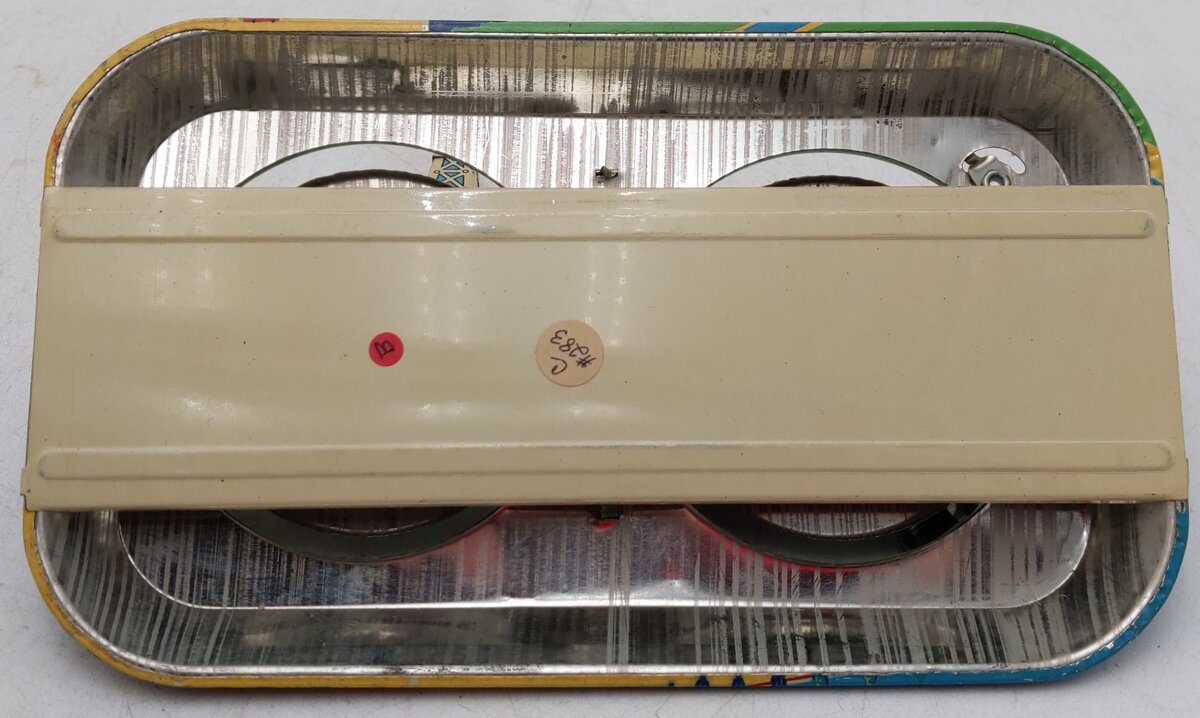 Red China Vintage Tin Communications Windup Train Toy VG/Box