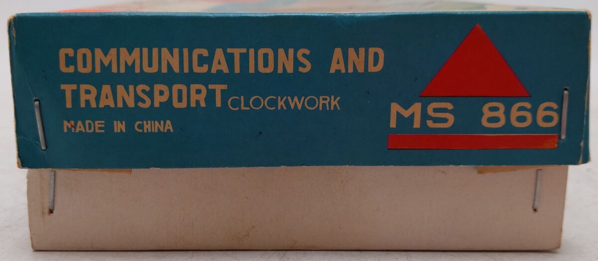 Red China Vintage Tin Communications Windup Train Toy VG/Box