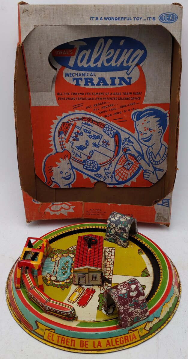 Ideal 4273 Vintage Tin Windup El Tren De La Alegria Train Toy VG/Box