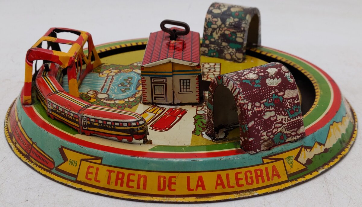 Ideal 4273 Vintage Tin Windup El Tren De La Alegria Train Toy VG/Box
