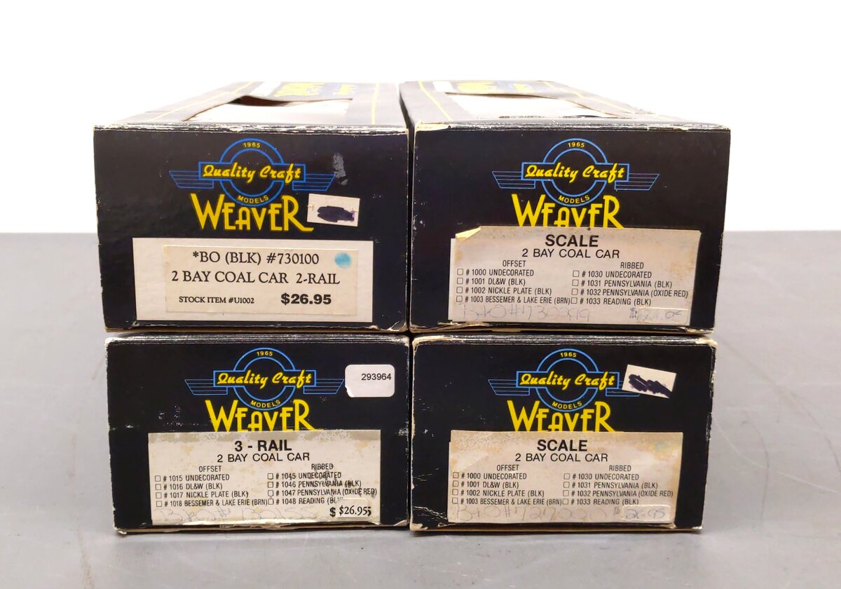 Weaver O Scale 2-Rail Assorted B&O Hopper Cars [4] LN