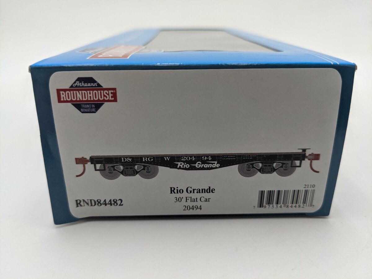 Roundhouse 84482 HO Denver & Rio Grande Western 30' Old Time Flat #20494 LN/Box
