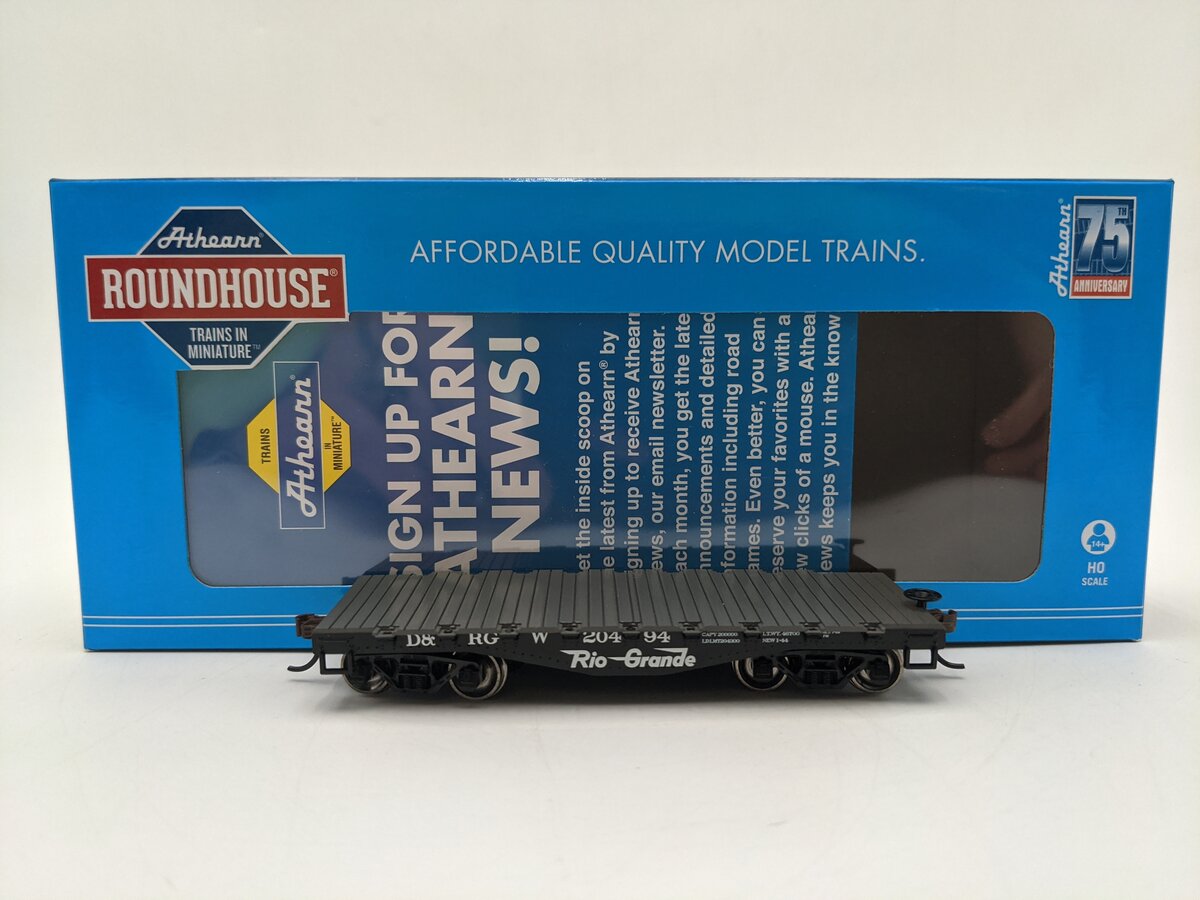 Roundhouse 84482 HO Denver & Rio Grande Western 30' Old Time Flat #20494 LN/Box