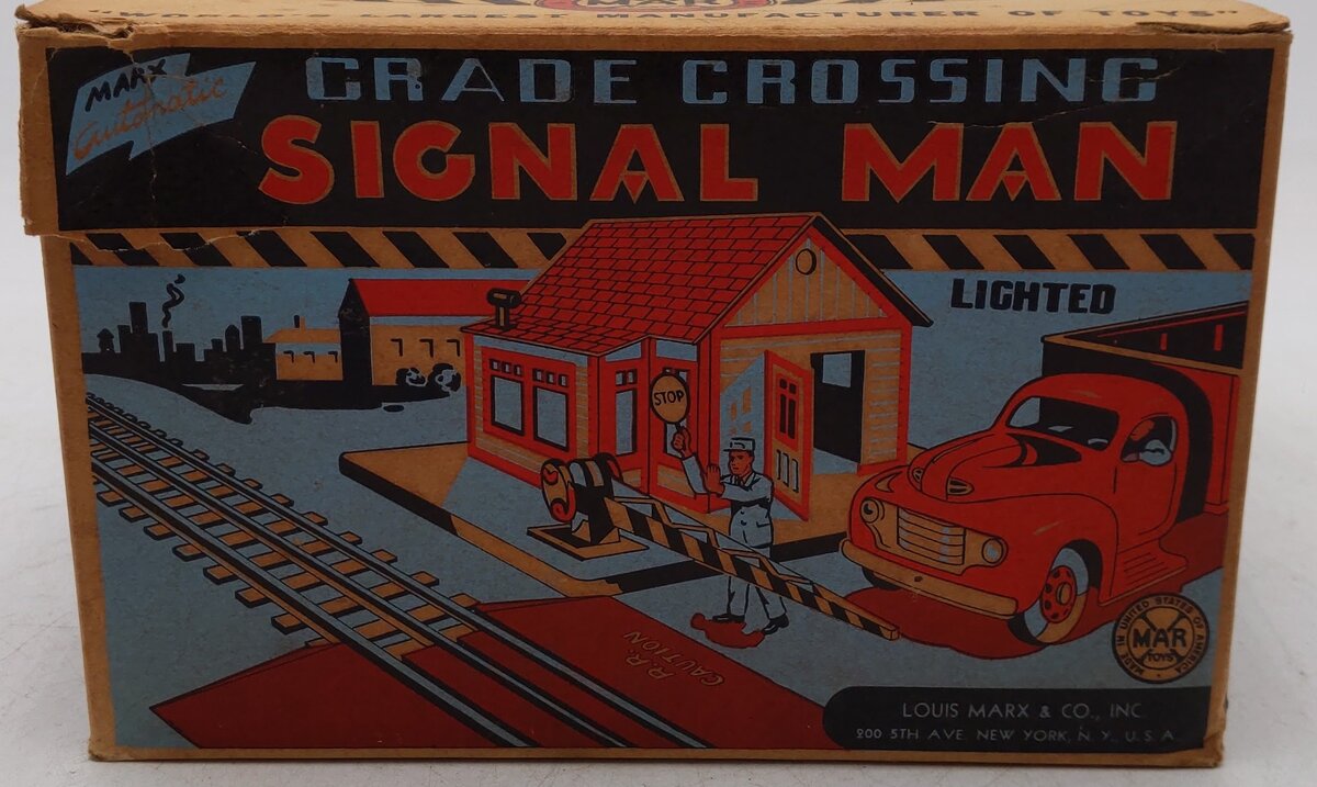 Marx 1420 Vintage O Operating Gateman & Crossing Gate VG/Box