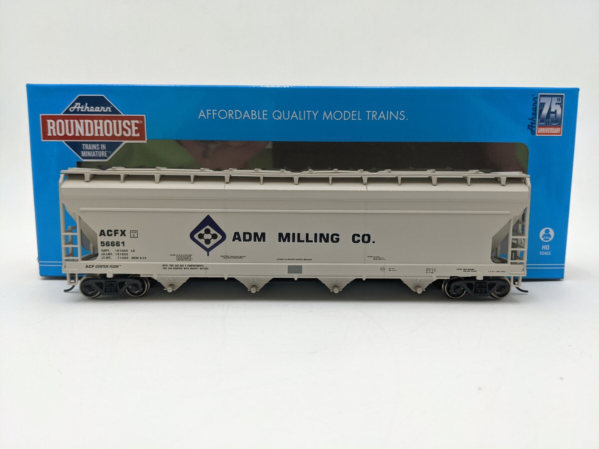 Roundhouse RND1174 HO Scale ADM Transportation ACF 5250 Centerflow Hopper #56661 LN/Box