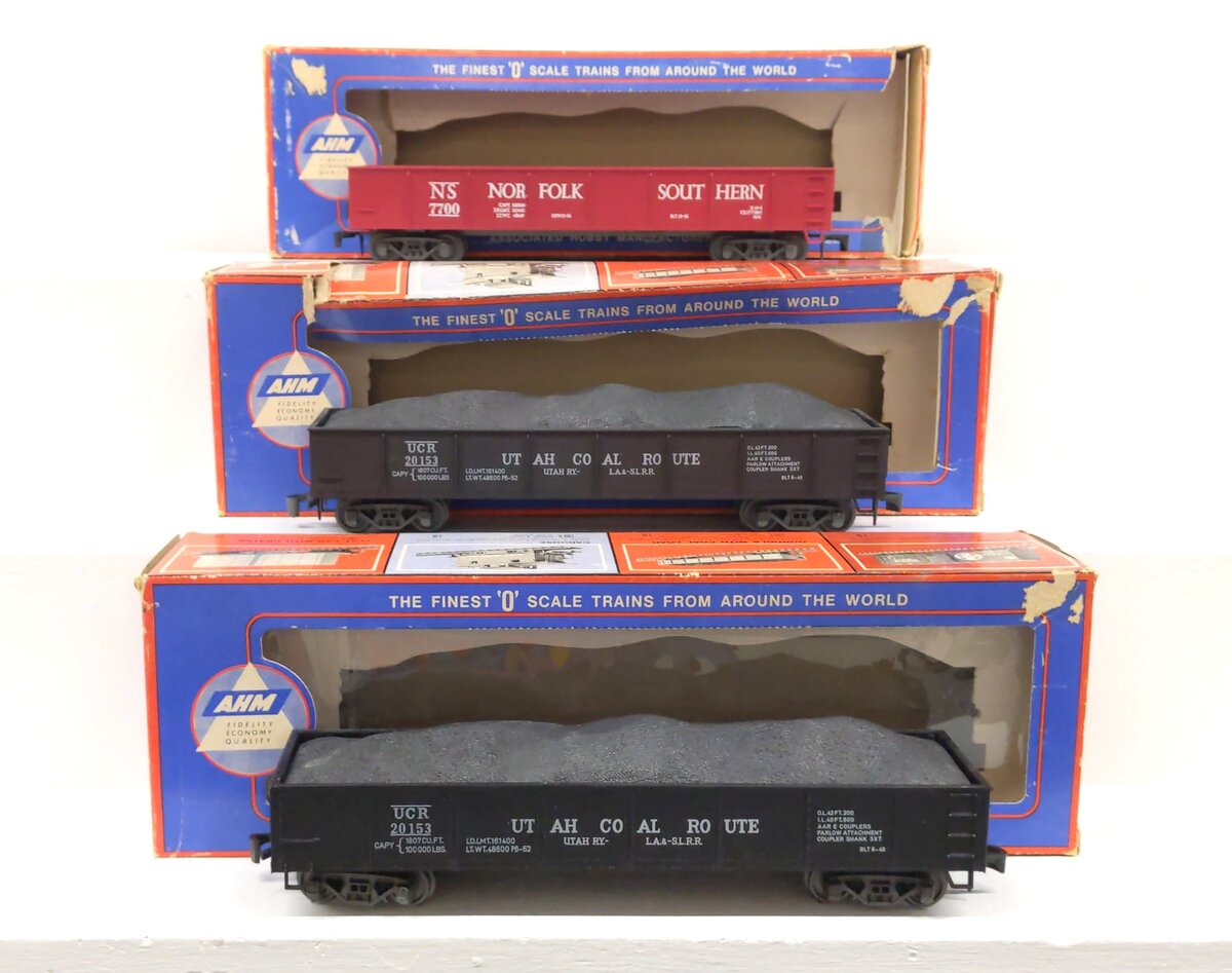 AHM O Scale 2-Rail Assorted Gondolas [3] EX