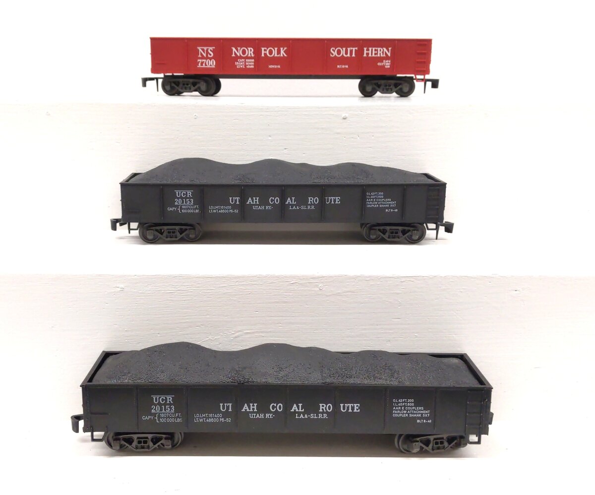 AHM O Scale 2-Rail Assorted Gondolas [3] EX
