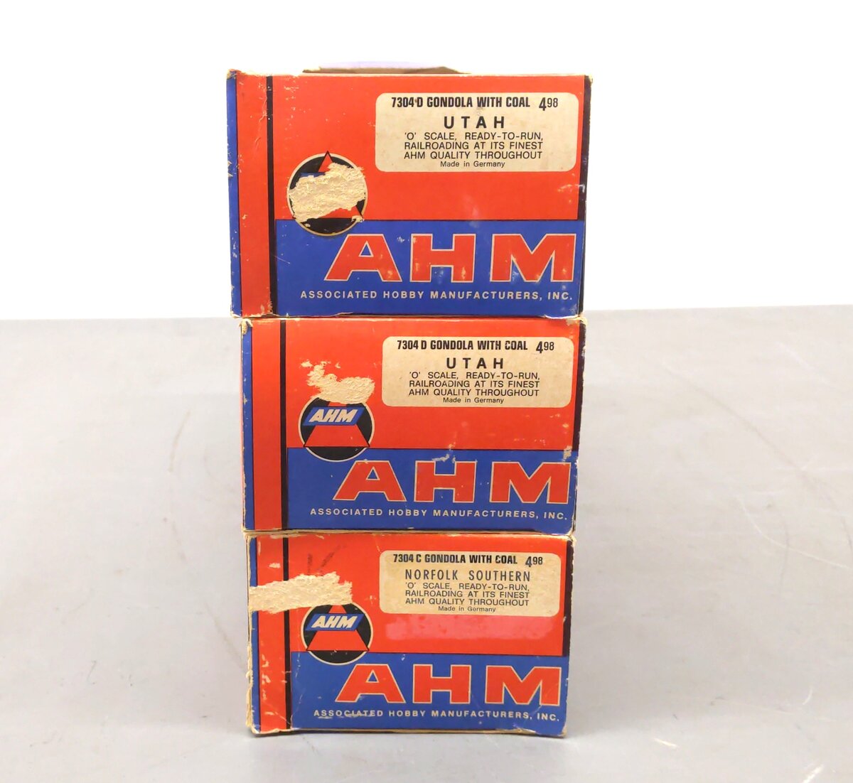 AHM O Scale 2-Rail Assorted Gondolas [3] EX