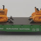 Athearn 81412 HO Burlington Northern 40' Flat w/ 2 John Deere Crawlers #43690 LN/Box