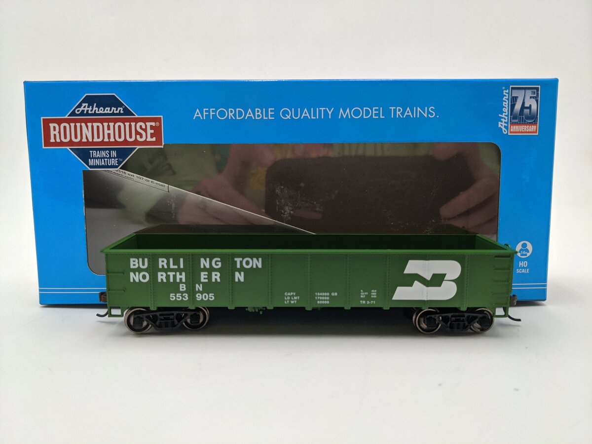 Roundhouse 1221 HO Scale Burlington Northern 40' Gondola #553905 LN/Box