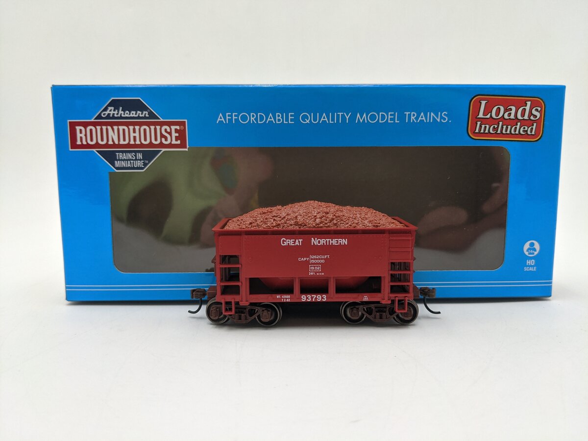 Roundhouse 87205 HO Scale Great Northern 24' Ribbed Ore Car w/Load #93793