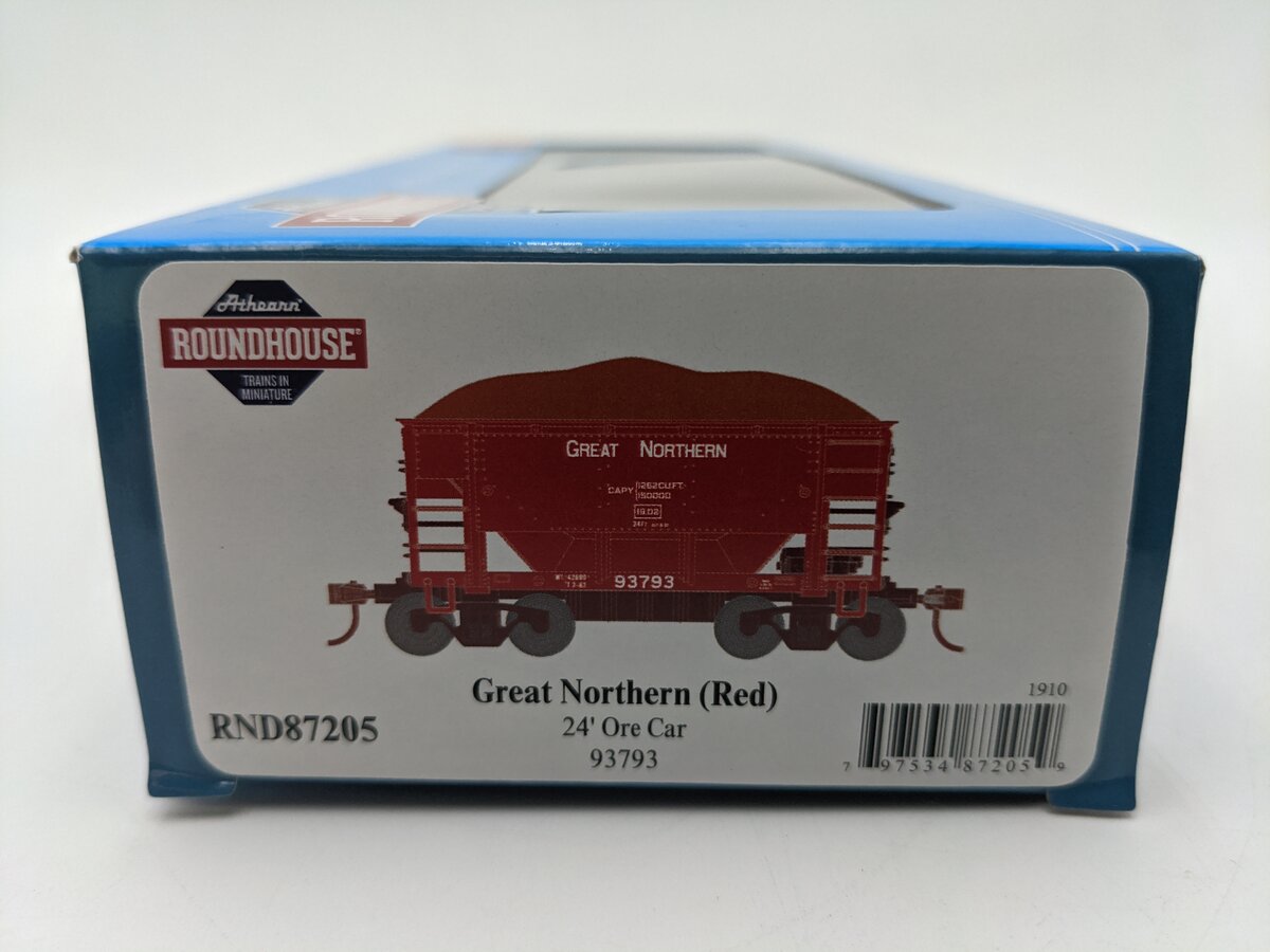 Roundhouse 87205 HO Scale Great Northern 24' Ribbed Ore Car w/Load #93793