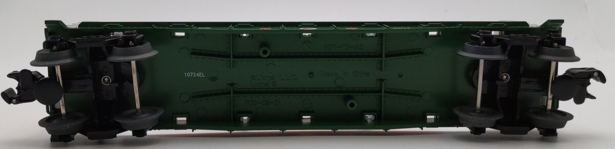 Lionel 2428090 O Peppermint Railroad Transport Bulkhead Flatcar