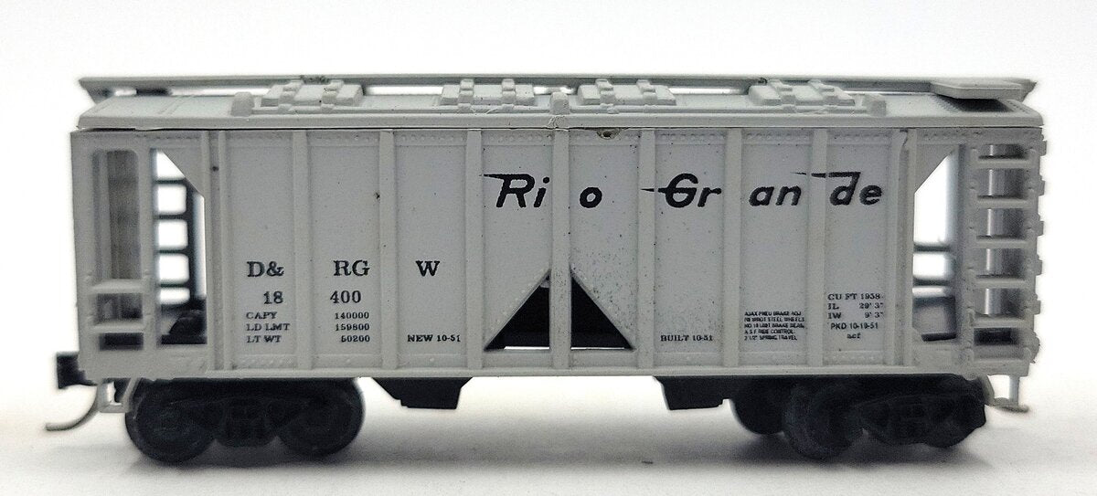 Loco-Motives 12050 N Scale Rio Grande 2-Bay Covered Hopper #18400 EX/Box
