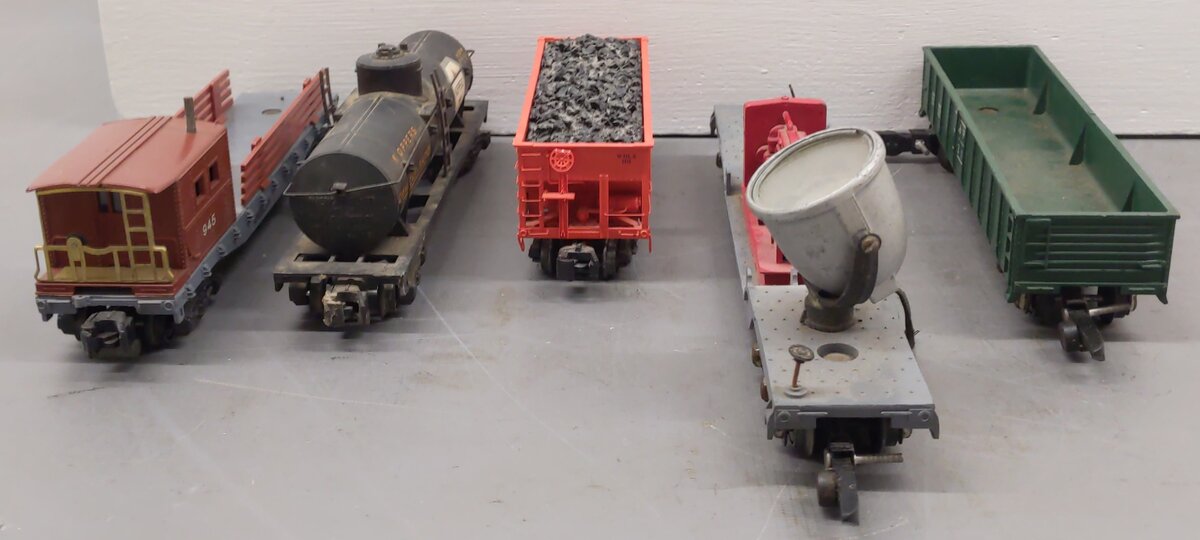 American Flyer S Gauge Freight Cars #945, 912,631,7210,101 [5] VG
